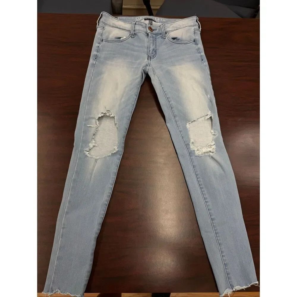 American Eagle 360 Super Stretch Super Soft X4 Super Low Jeggings Size 6